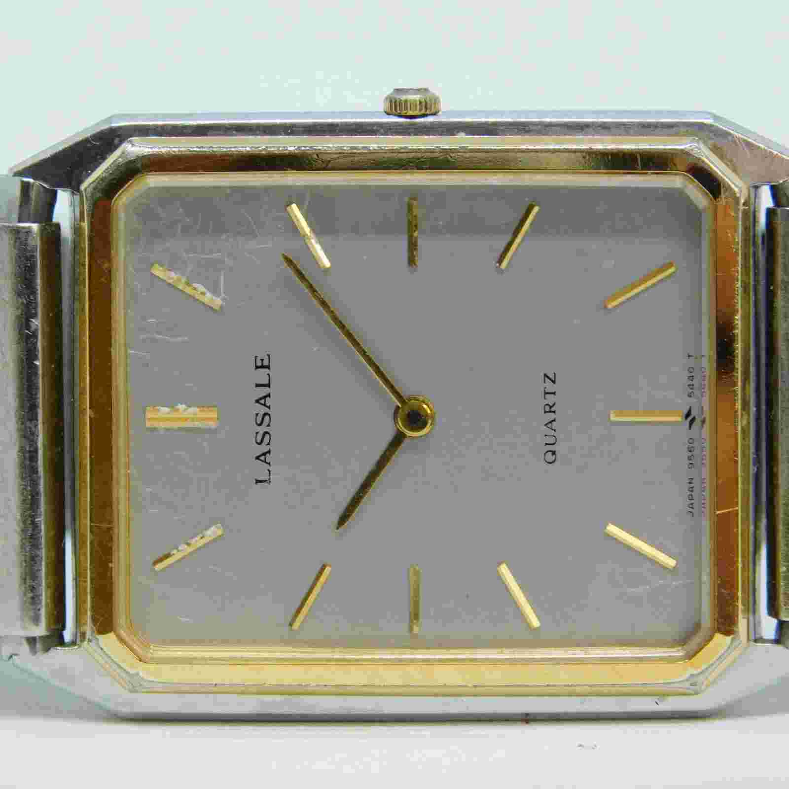 Lassale 9550-5409 Two Tone Quartz Analog Women's Watch Sz. 6 1/4" New Battery