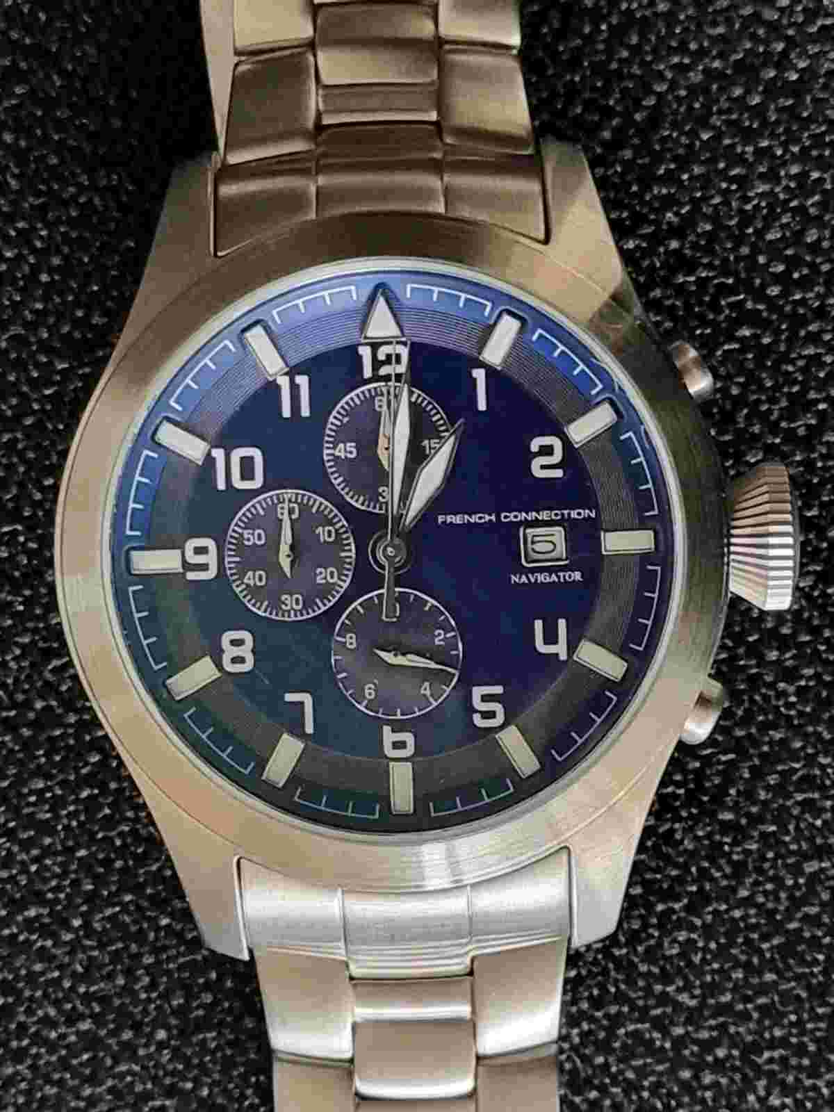 FRENCH CONNECTION FCUK TIME NAVIGATOR CHRONOGRAPH WATCH UNRELEASED DIAL & CROWN