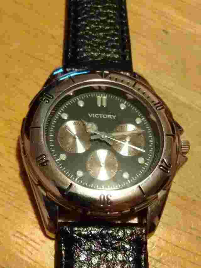 Vintage Victory 24hr Men's watch, running with new battery/leather A