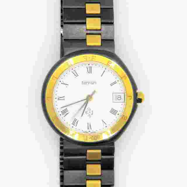 Quartz Watch Ferrari 70594 in Bicolor Black and Gold Steel with Date