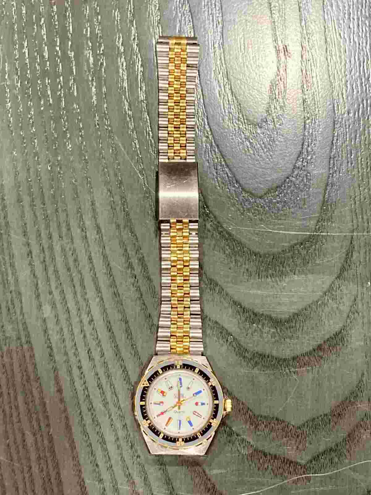 Vintage Swank Nautical Broken Jubilee Band Working WR30m 39mm RARE Wristwatch!