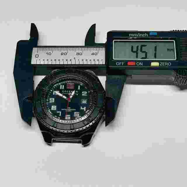 Coleman Watch Men 45mm Gunmetal Gray Rotating Bezel Date New Battery NO BAND