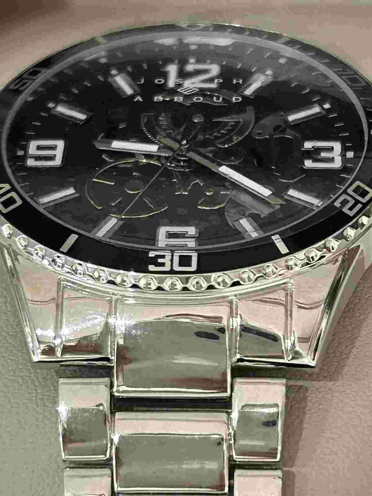 Joseph Abboud Men’s Stainless Steel With Black Dial AB5091BKS watch. New in Box.