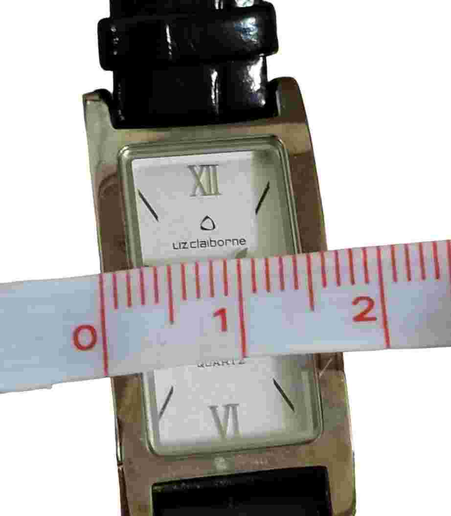 Liz Claiborne Women's Silver-Tone Leather Tank Watch Quartz S.Steel LC/1031 753H