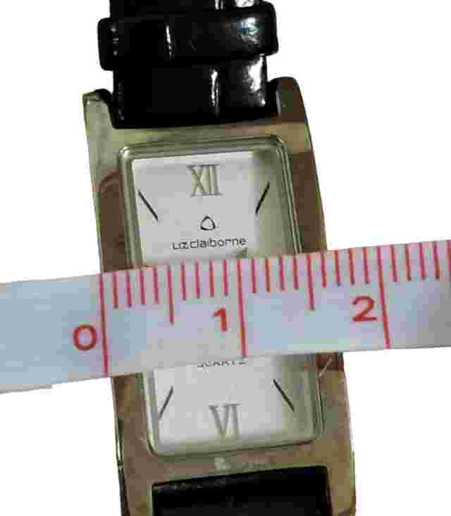 Liz Claiborne Women's Silver-Tone Leather Tank Watch Quartz S.Steel LC/1031 753H