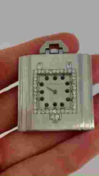 Vintage Tiffany & Co. POCKET WATCH PENDANT Platinum Diamond Estate Jewelry