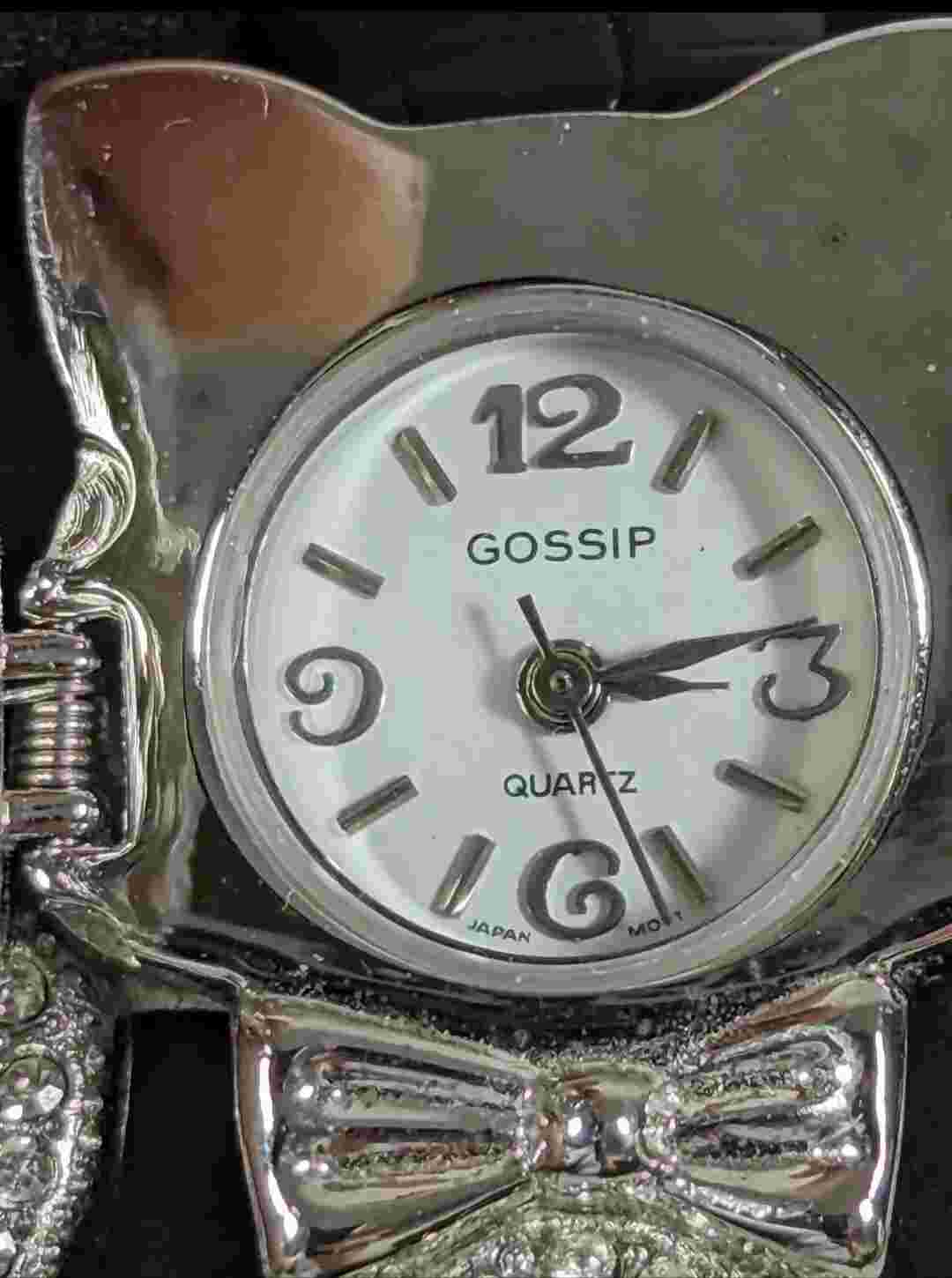 Gossip Watches: White Dial Crystal Accent Cat w/Leather Band • New...Never Worn!