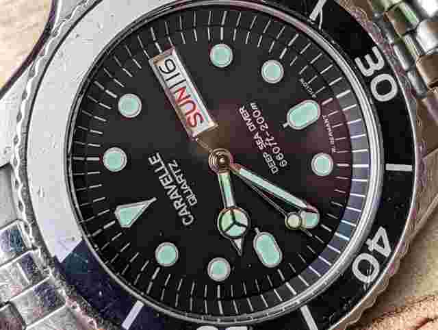 Vintage 1985 Bulova Caravelle Deep Sea Day-Date Diver w/Screwdown Crown,Serviced
