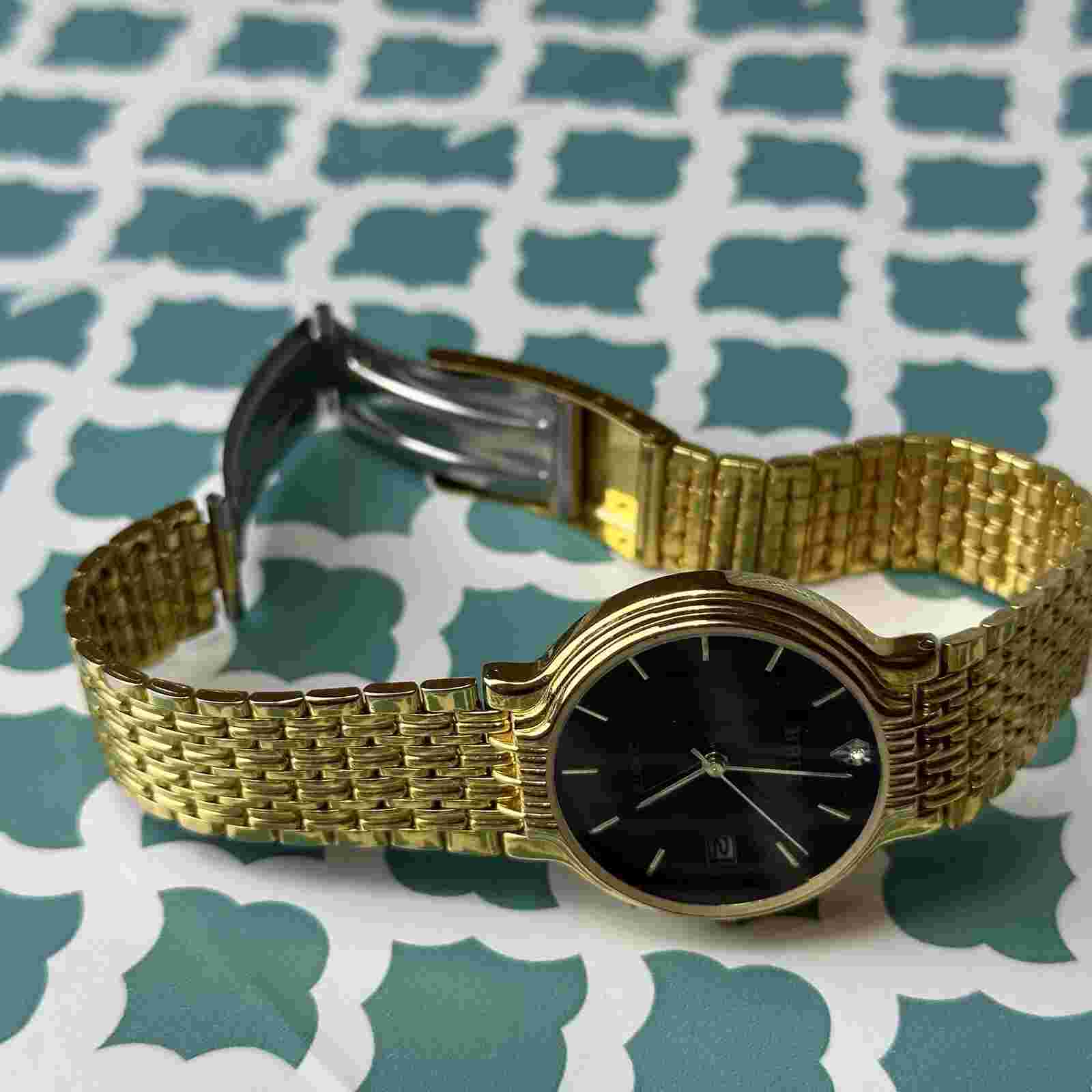 Vintage BRUT LBX607E Quartz Japan Movt. Black Dial Watch Date PARTS ONLY