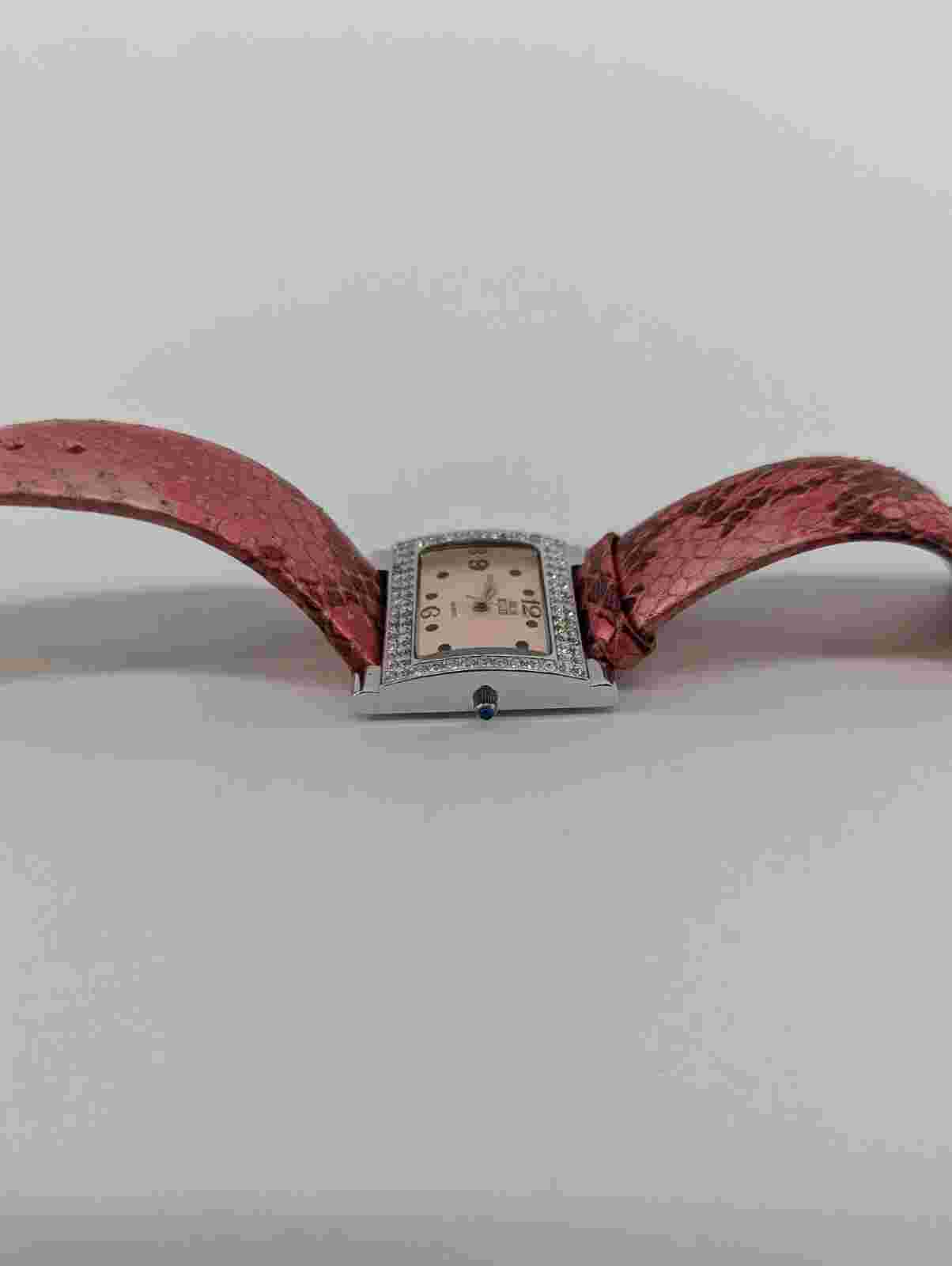 NOLAN MILLER RED SNAKESKIN STRAP Stainless steel watch