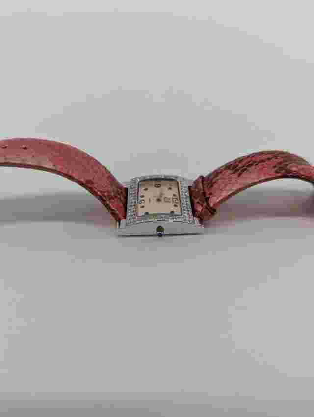 NOLAN MILLER RED SNAKESKIN STRAP Stainless steel watch