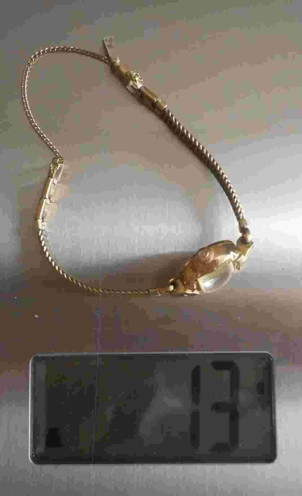 VINTAGE 14k GOLD LADIES "GRUEN" WATCH W/GOLD FILLED BAND WEIGHT 13 GRAMS WORKS