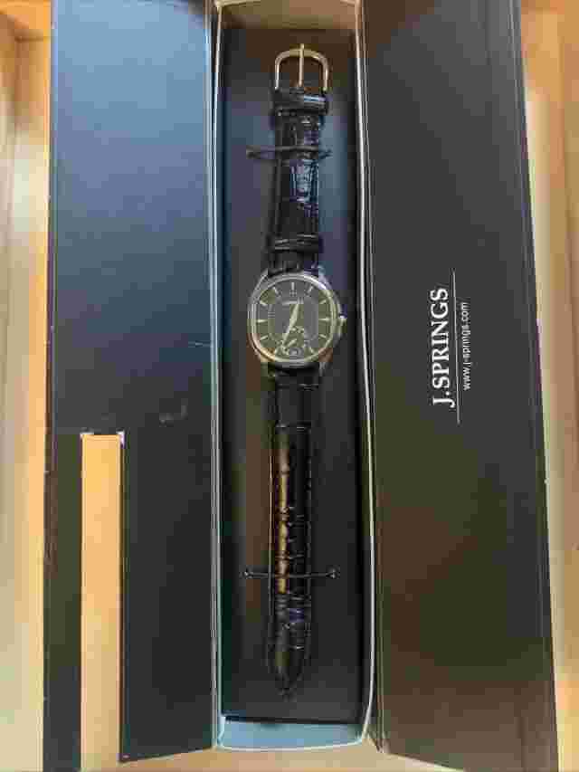 J SPRINGS - Men's Black & Silver Watch - Black Leather Wrist Band - in Box