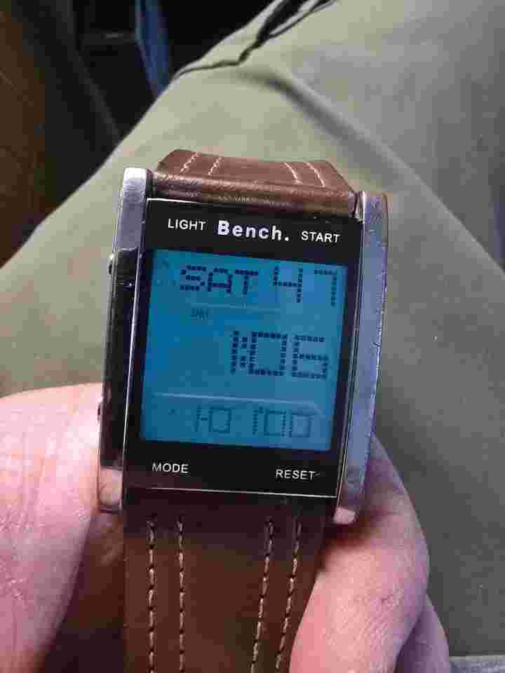 Vintage/Retro Bench Men Digital Wristwatch Model BC0013BR Leather Strap Working