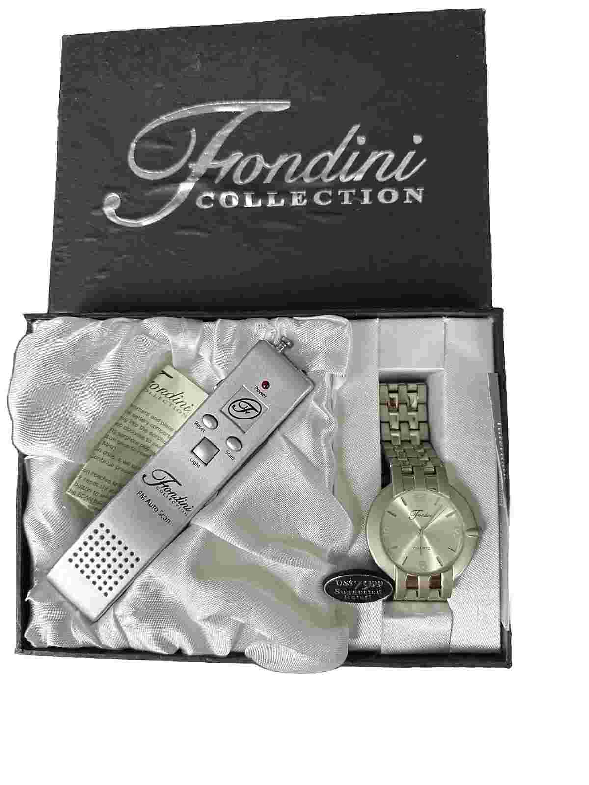 Vintage Fondini Watch COLLECTION with FM Scanner Speaker, Headphones & Light