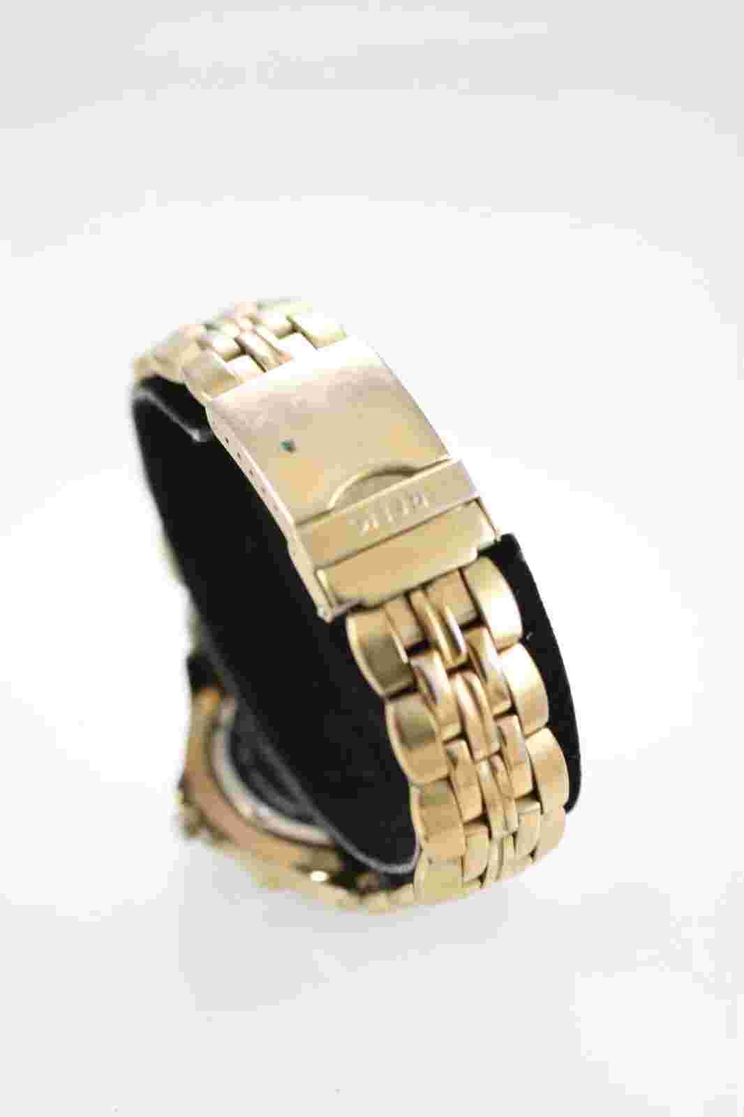 Relic Wet Watch Men Stainless Gold Steel Water Resistant 50m Battery Date Quartz
