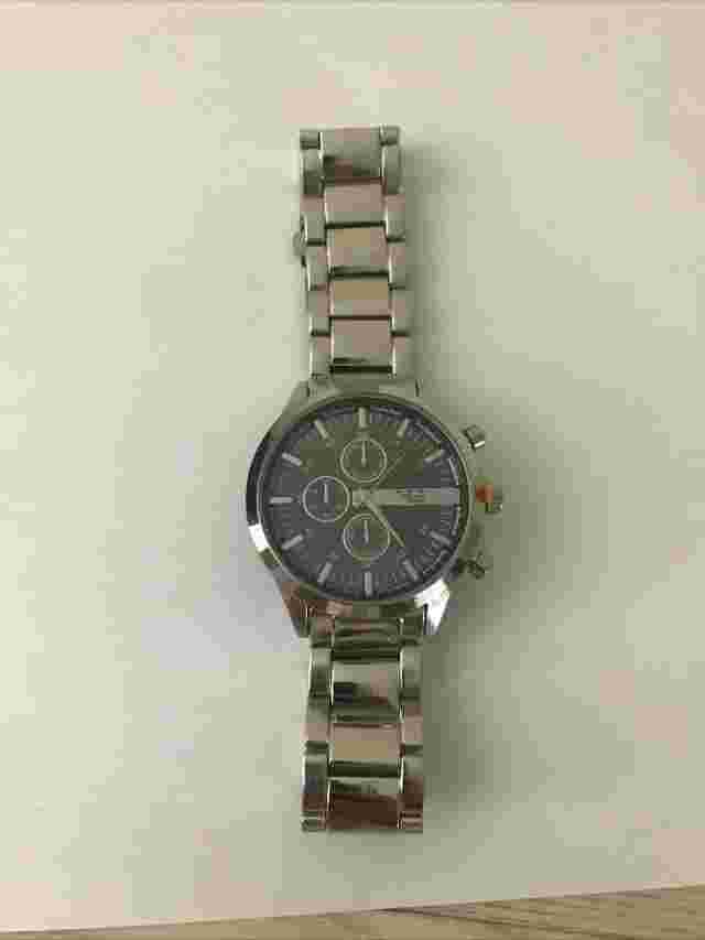 Men Hip Hop Silver Silicone Band CZ Luxury Rapper;  Watch AAB1-89