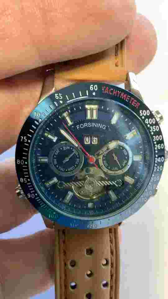 Big Tourbillion Self Winding Sport Watch. Day Month Date Waterproof Mens Watch