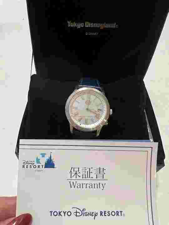 Tokyo Disneyland Club 33 watch analog leather belt Men's Used rare 2686MT