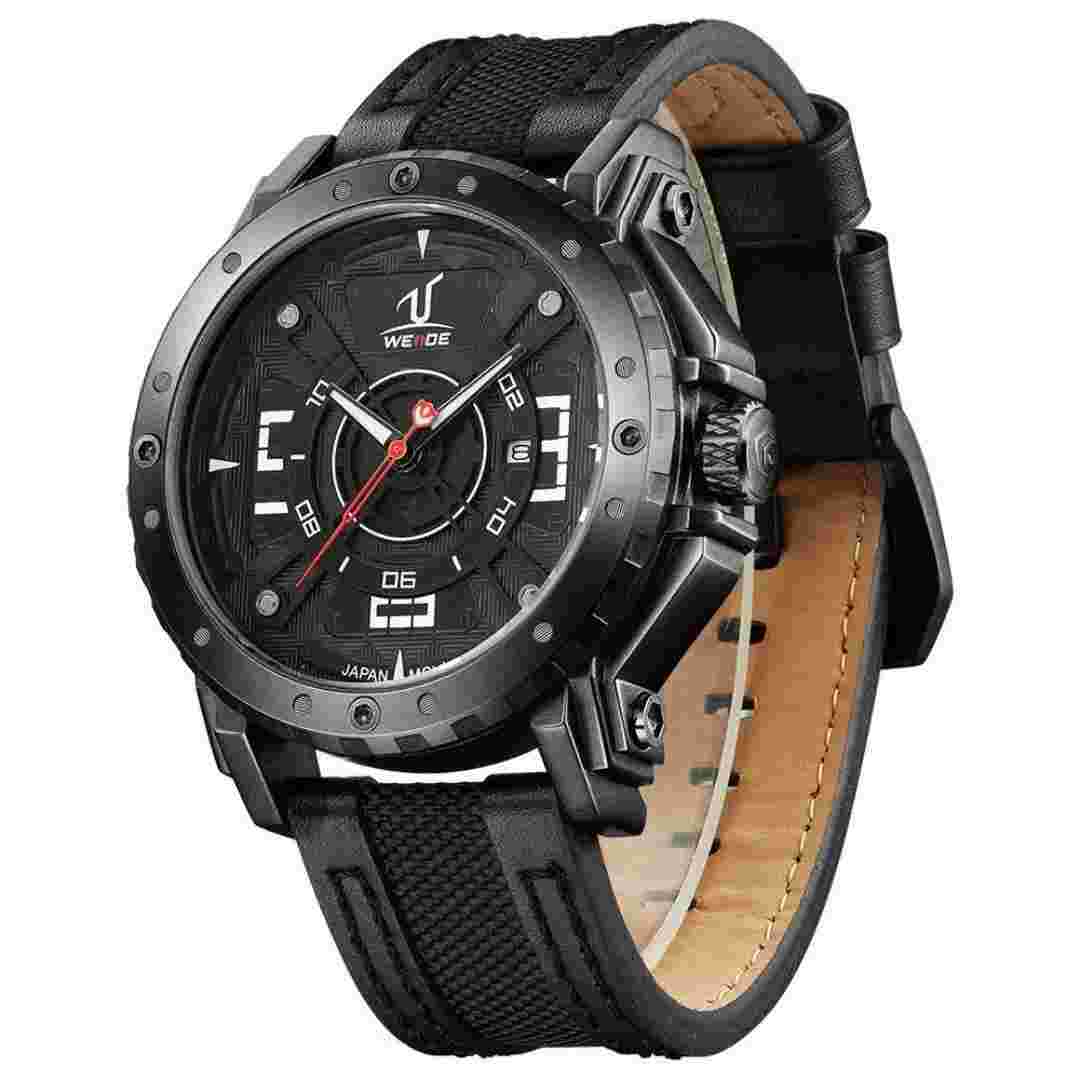 Weide Men Fashion Black Analogue Watch Uv1601-1c Us*4