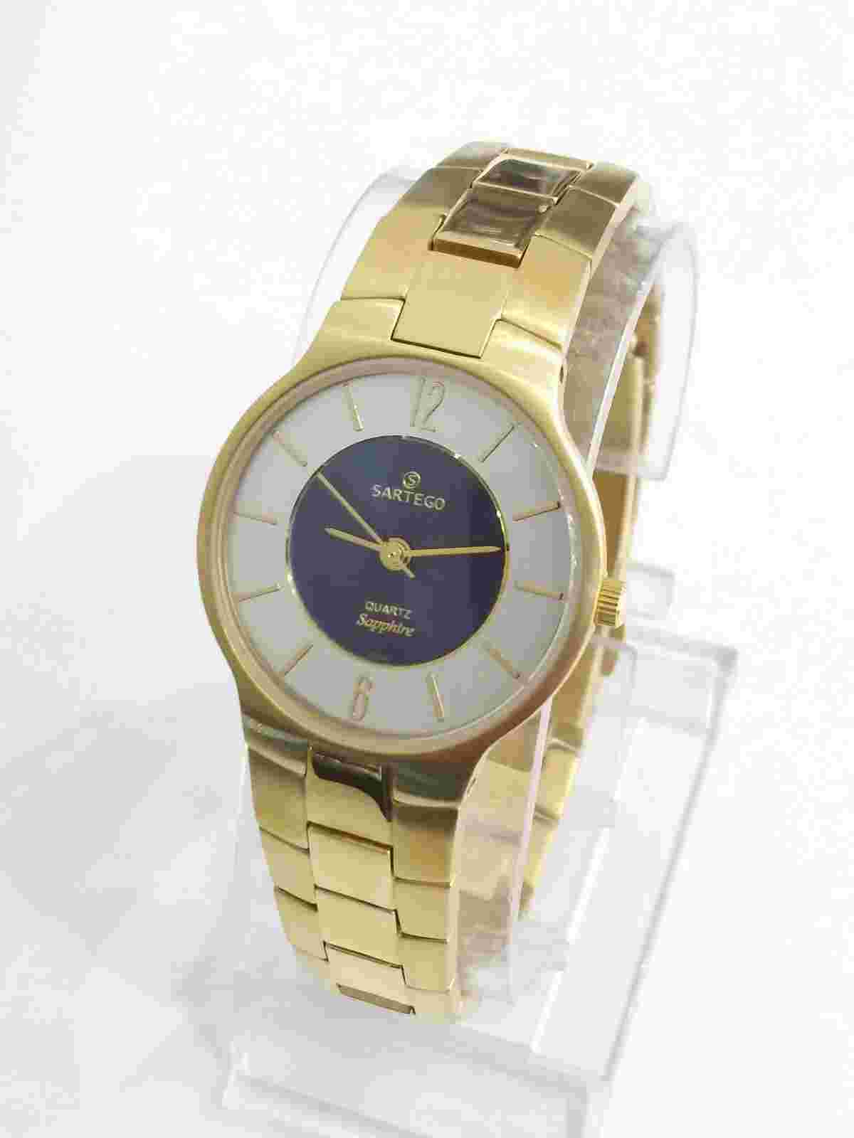 Sartego Seville quartz sapphire 50 meter Gold tone women's watch SVQ663