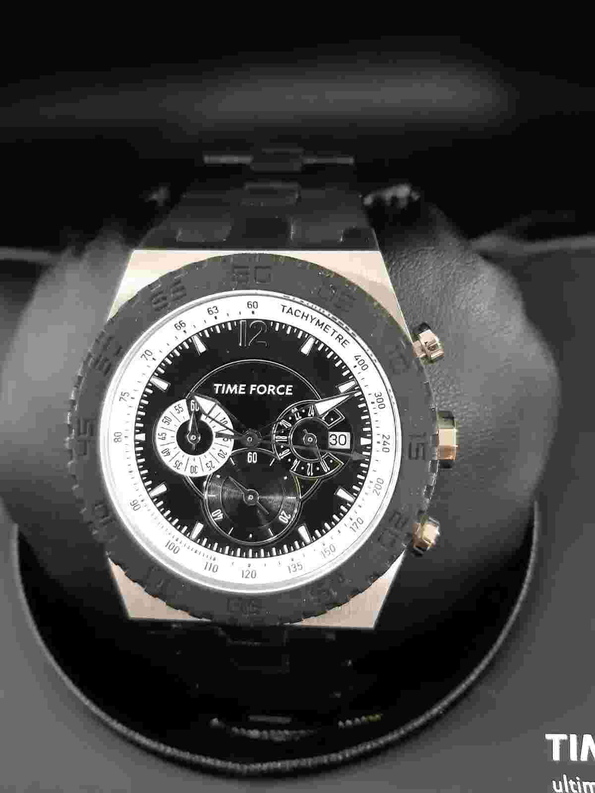 TIME FORCE PAU GASOL Collection Steel Watch, Crono. Rubber & Steel Strap