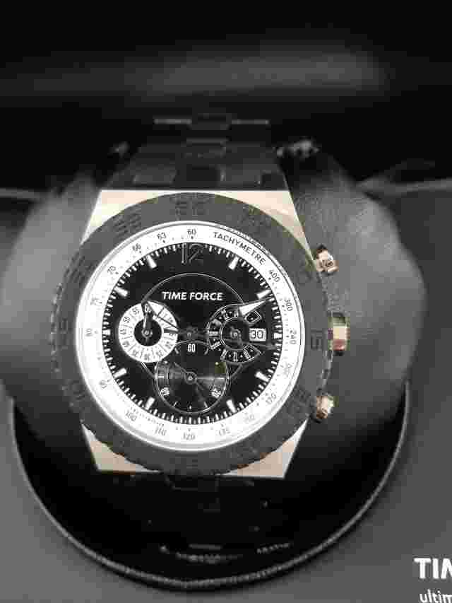 TIME FORCE PAU GASOL Collection Steel Watch, Crono. Rubber & Steel Strap