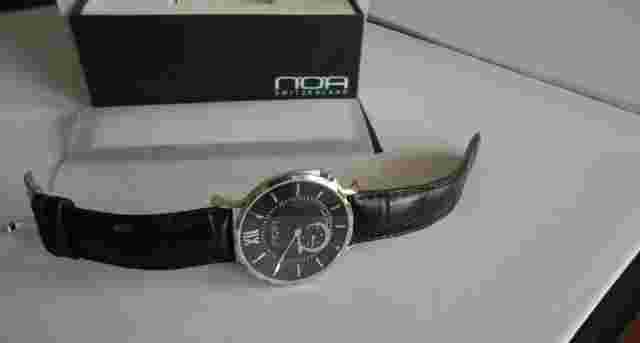 N.O.A. Slim Watch 18.60 MSLQ-001 Black Dial Swiss Quartz. Box and Papers.