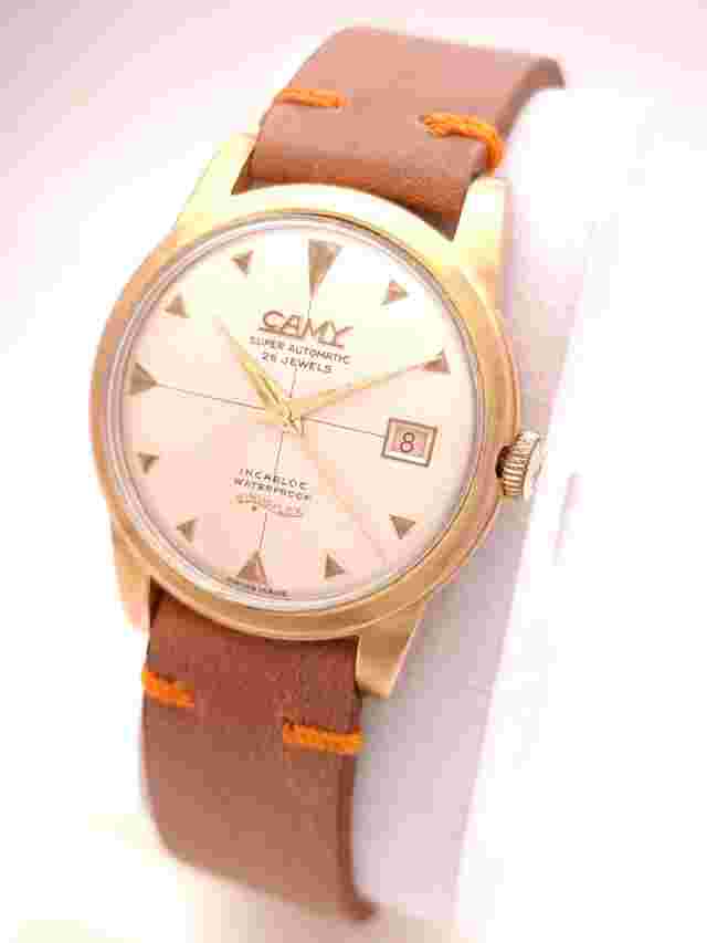 CAMY SUPER SINUSFLEX Automatic Cal.F692 Gold Plated 25JEWELS Men's Vintage Watch