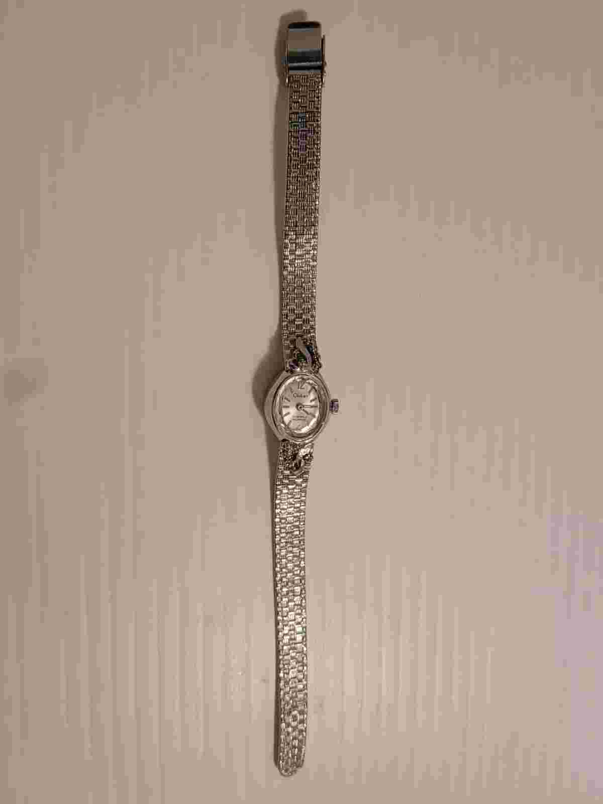 Clebar 17 Jewel Incabloc Ladies Watch With Diamond Accents Adjustable To Size 7.