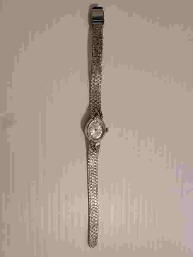 Clebar 17 Jewel Incabloc Ladies Watch With Diamond Accents Adjustable To Size 7.