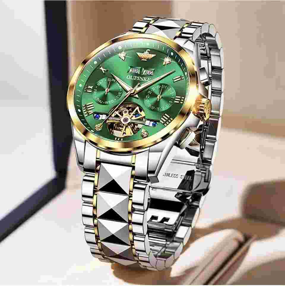 Swiss Brand Men Watch Automatic Self Winding Mechanical Tourbillon Luxury Busine