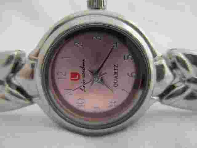 Luis Cardini Analog Watch Silver Tone Round Pink Face