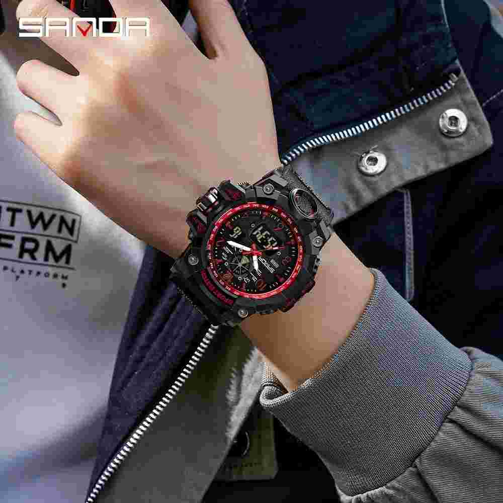 Men Sport Military Quartz Watch SANDA Wristwatch Sports Casual Waterproof