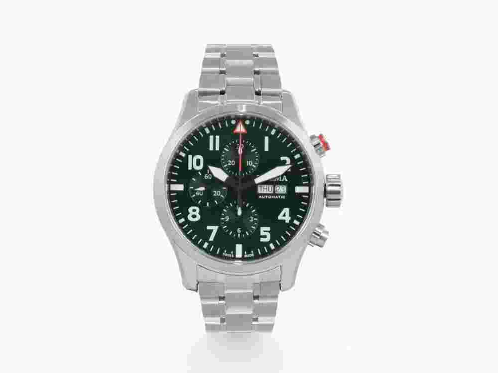 Delma Aero Commander Automatic Watch, Green, 45 mm, Chronograph, 41702.580.6.149