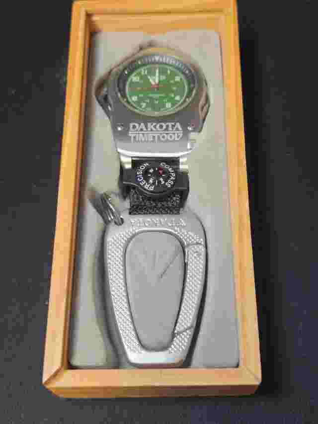 NOS Dakota TimeTool7 Carabiner Clip-on Watch w/Compass, Knife & Multi-Tools