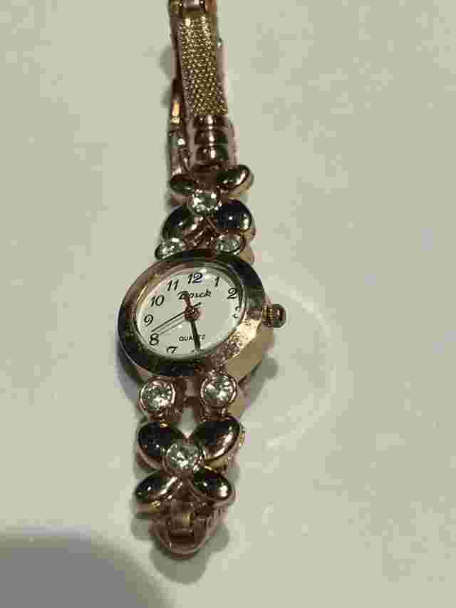 Bosck watch Ladies Cocktail Watch Rose Tone w/ Crystal In Band