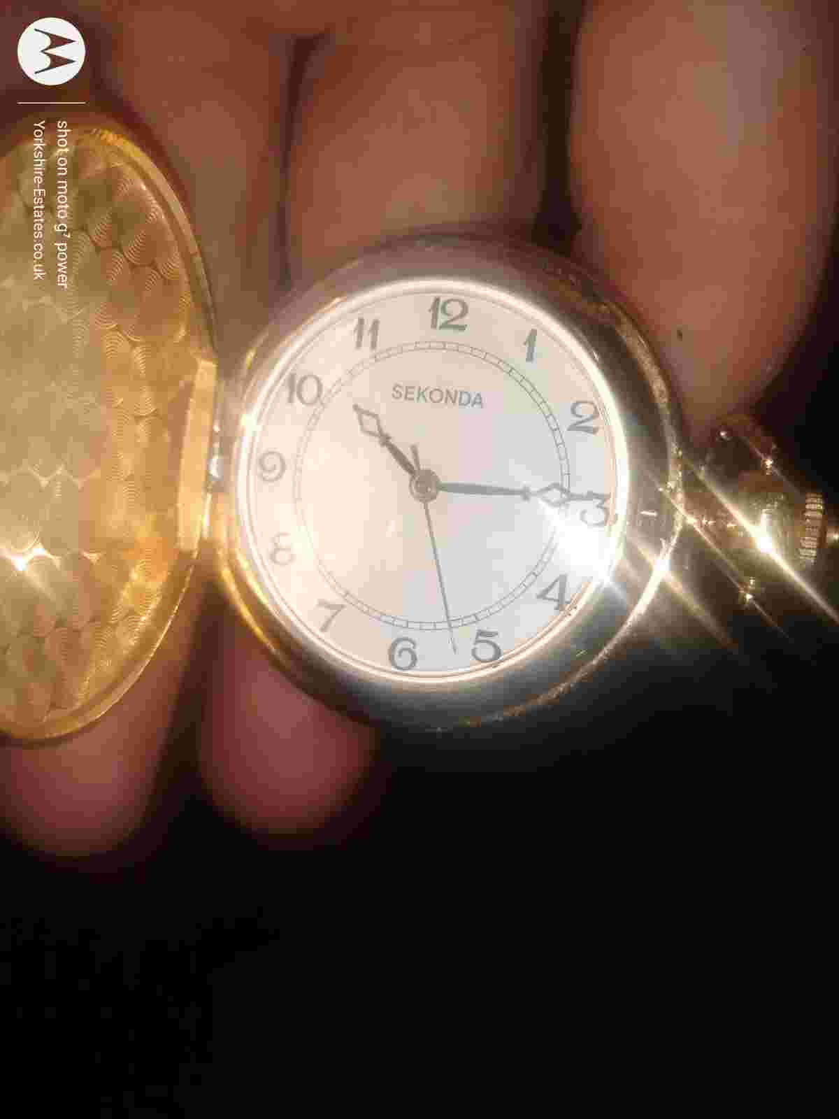 Seconda gold plated , pocket watch new/old stock unused