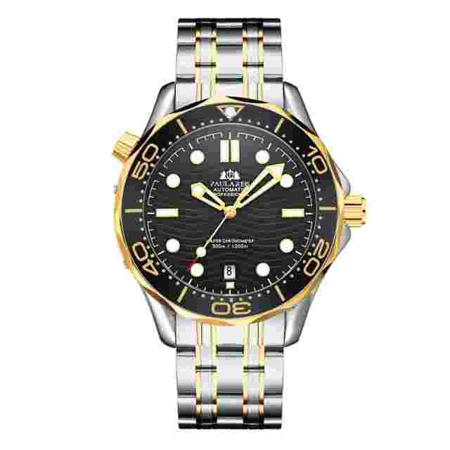 Paulareis Automatic Watch Men's Luxury Stainless Steel Wateproof Luminous Diver