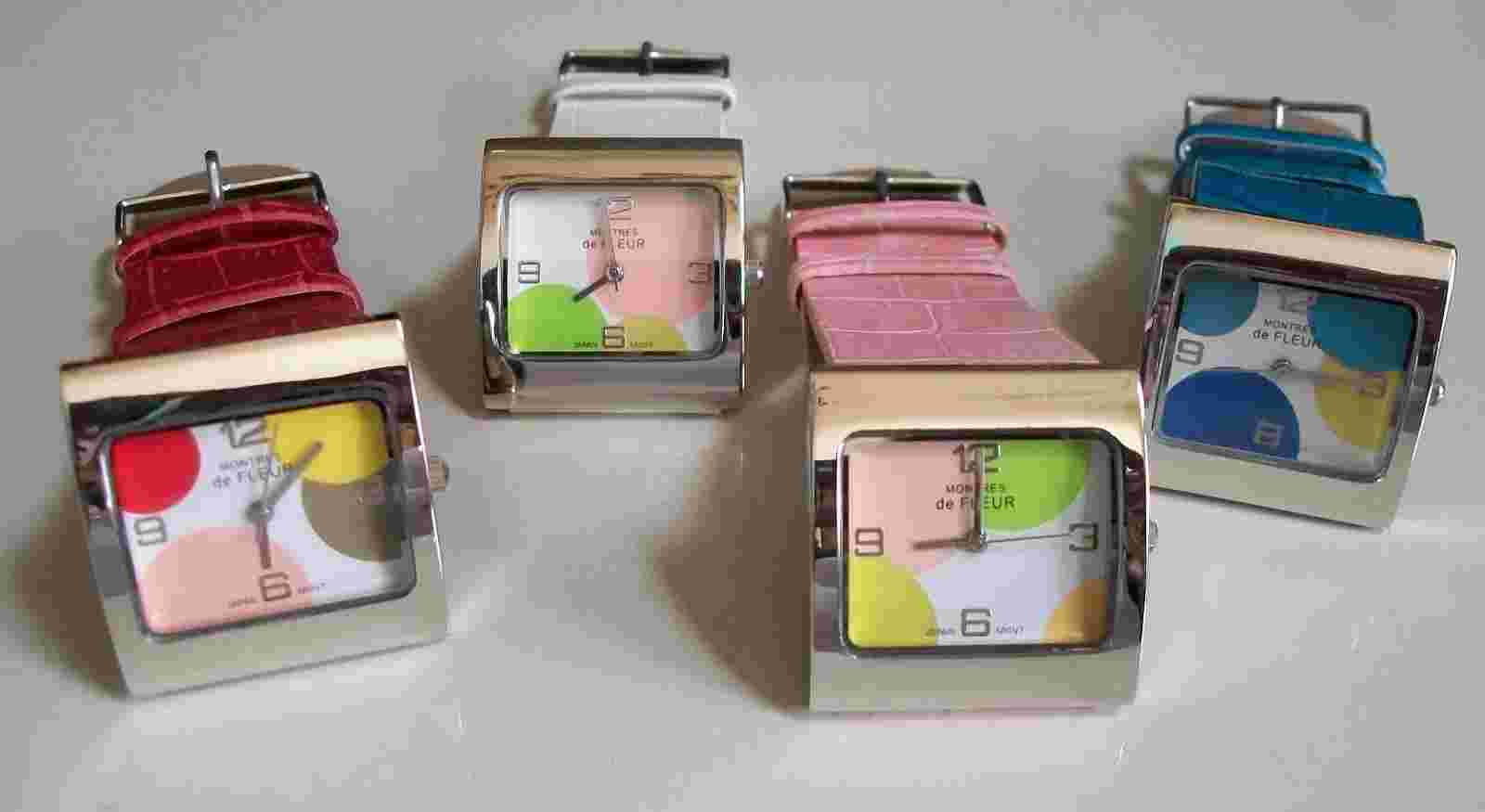 Women's, Girl's Cute Candy Colors Polka Dots Fashion Casual Leather Band Watches