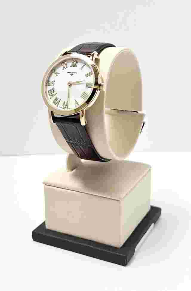 3 ATM, Stainless steel case Genuine leather strap, Sapphire crystal, 30 mm Swiss