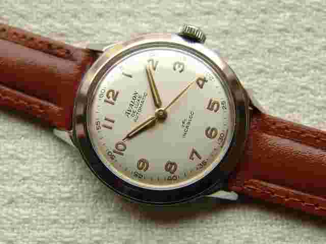 MILITARY STYLE MEN'S automatic AVALON steel WRISTWATCH good condition 1960's