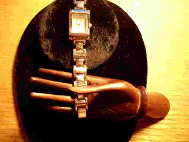 LNC* Women's NINE WEST;  Mother of Pearl Face; Silver-Tone 6" Bracelet Watch