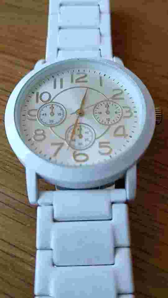 M&S Marks and Spencer Gold & White Wristwatch Accessory Time Stainless Steel