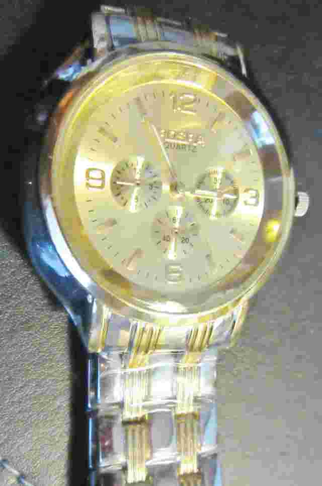 watch faux gold multi Dial Stainless Steel wristwatch jewelry
