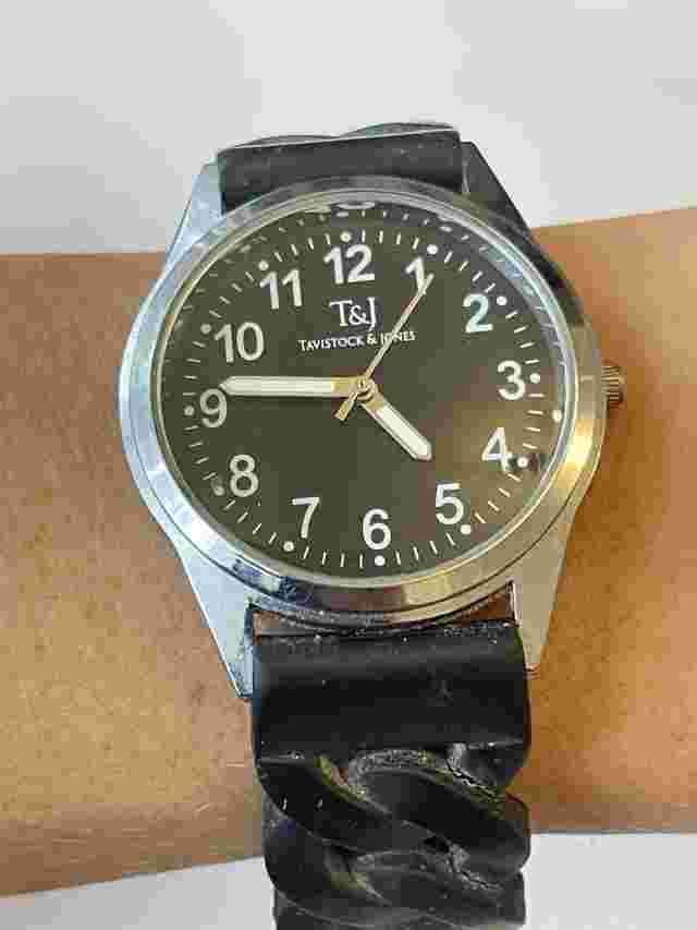 Tavistock Jones Pull On Silicon Watch Quartz Unisex Medium Hand PO11466 Black