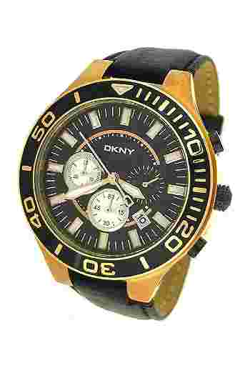 NEW DKNY CHRONOGRAPH LEATHER 50M MENS WATCH NY1454