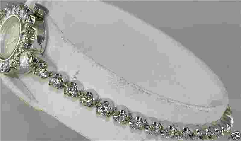VINTAGE 14K WHITE GOLD 2.75 CARAT DIAMOND JUVENIA WATCH