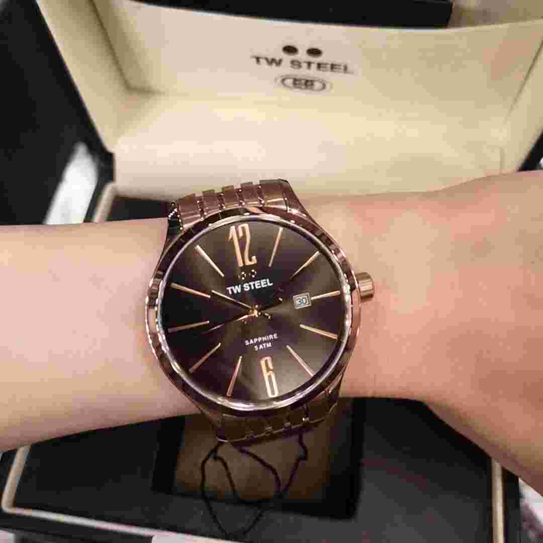 TW Steel Slimline Black Dial RoseGold TW1308 NEW IN BOX
