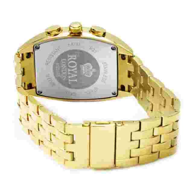 NWT MENS ROYAL LONDON CHRONOGRAPH GOLD WATCH 41221-08 DISCONTINUED